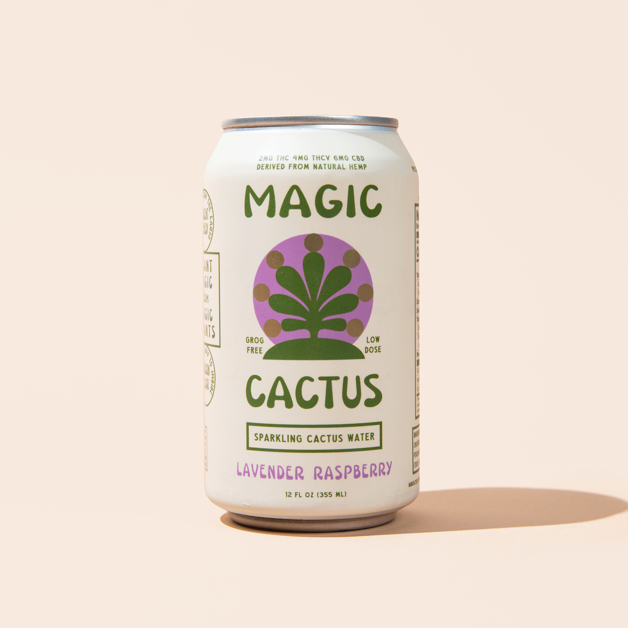 Magic Cactus - Sparkling Cactus Water - Lavender Raspberry - 2mg THC 4mg THCV 6mg CBD